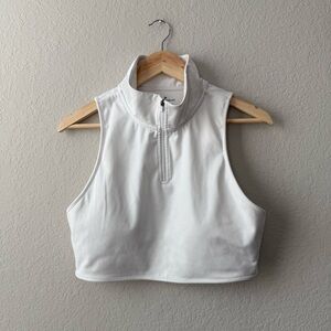 ANTONIO MELANI White Zip-Up Crop Top